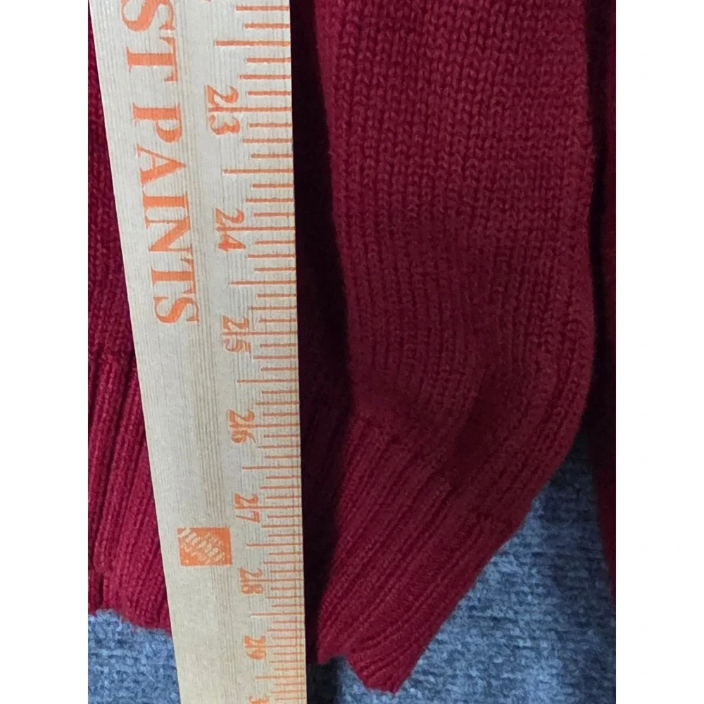 Polo Ralph Lauren Men's Red‎ Cotton Button Mock Neck Knit Sweater Pullover Sz L